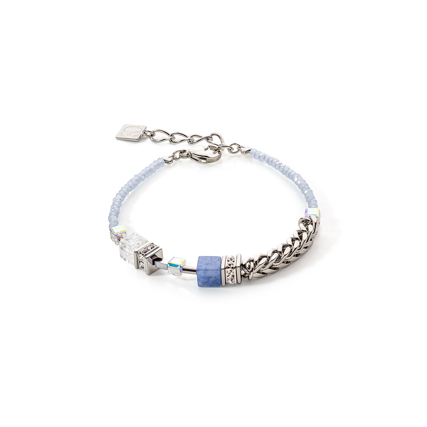 CDL | GeoCUBE® Precious Fusion Chunky Chain | Light Blue Bracelet 