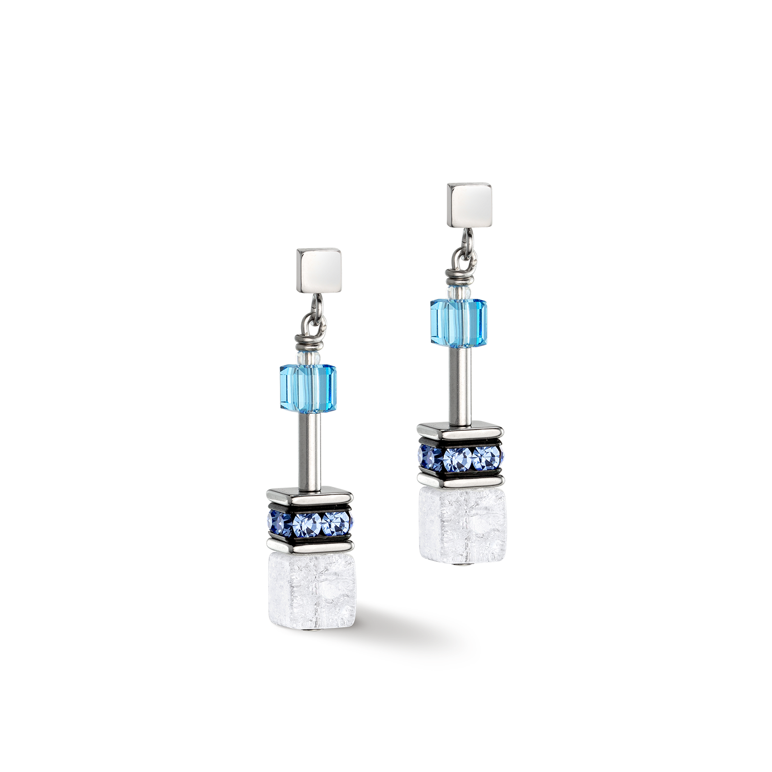 CDL | GeoCUBE® Iconic Nature Earrings | Blue-white 