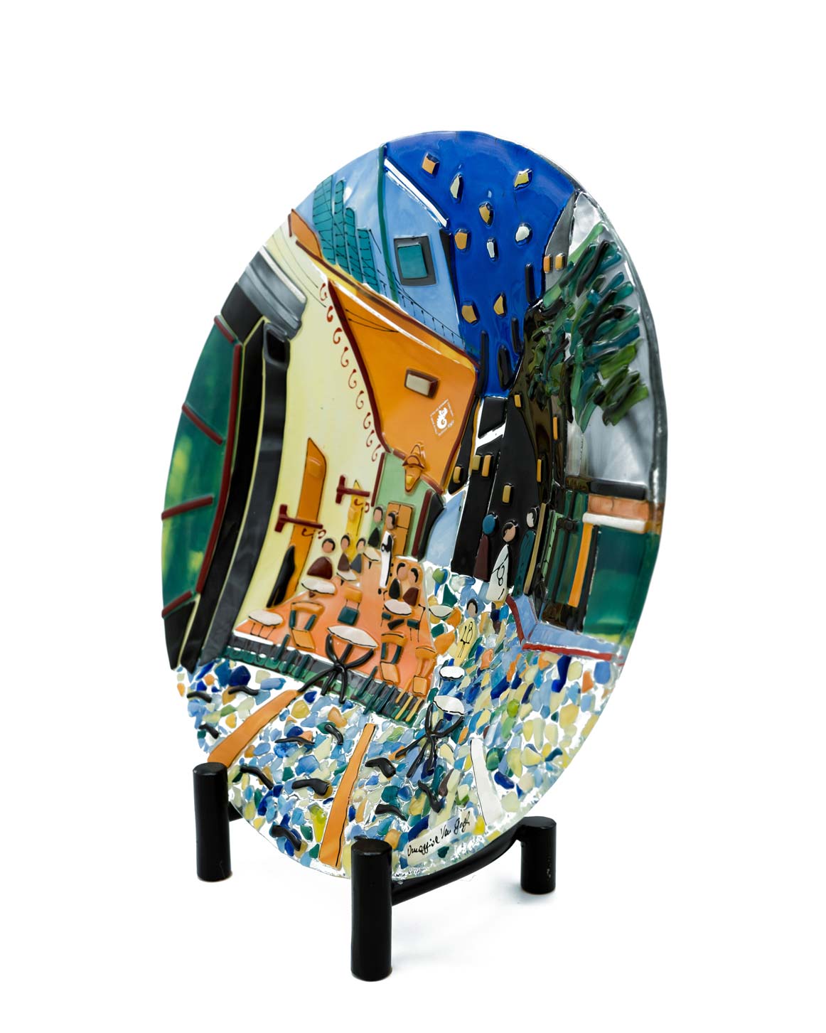 Sebino Glass | Round Plate S | "The Café terrace at night" Collection